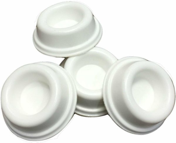 Rubber Door Stopper Bumpers (Pack of 4) White