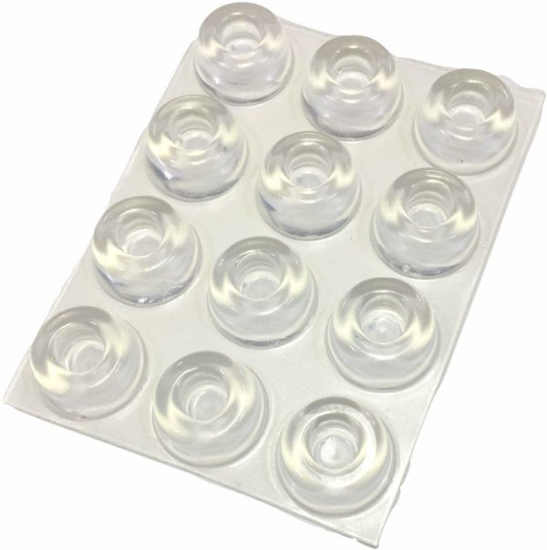 Small Clear Door Knob Bumpers (Set of 12)